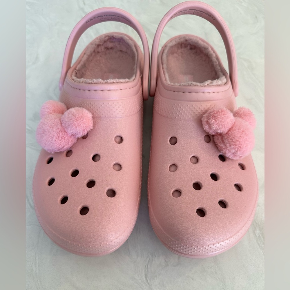 Disney Parks Fuzzy Plush Pink Crocs - Size M12